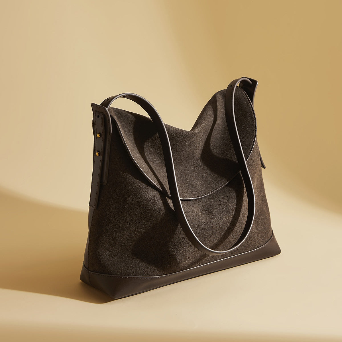 Vintage Suede-Like Shoulder Bag With Large Capacity And Crossbody Design