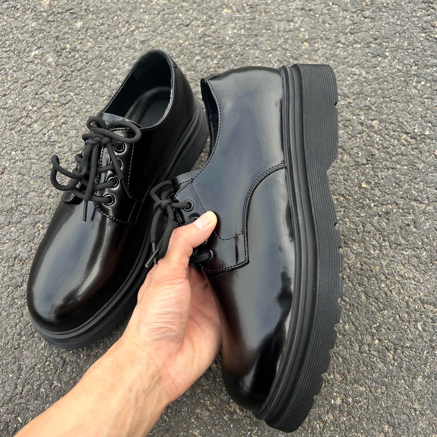 Men's Height Increasing Vibe Wind Low-top Cleanfit Big Head Leather Shoes
