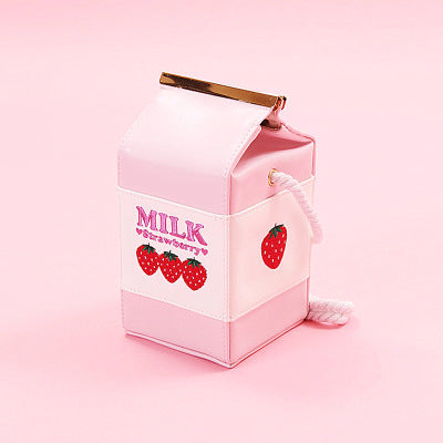 trawberry Milk Bag Super Cute Milk Box Embroidery Strawberry Banana Cool Messenger Bag Soft Sister Milk Bag