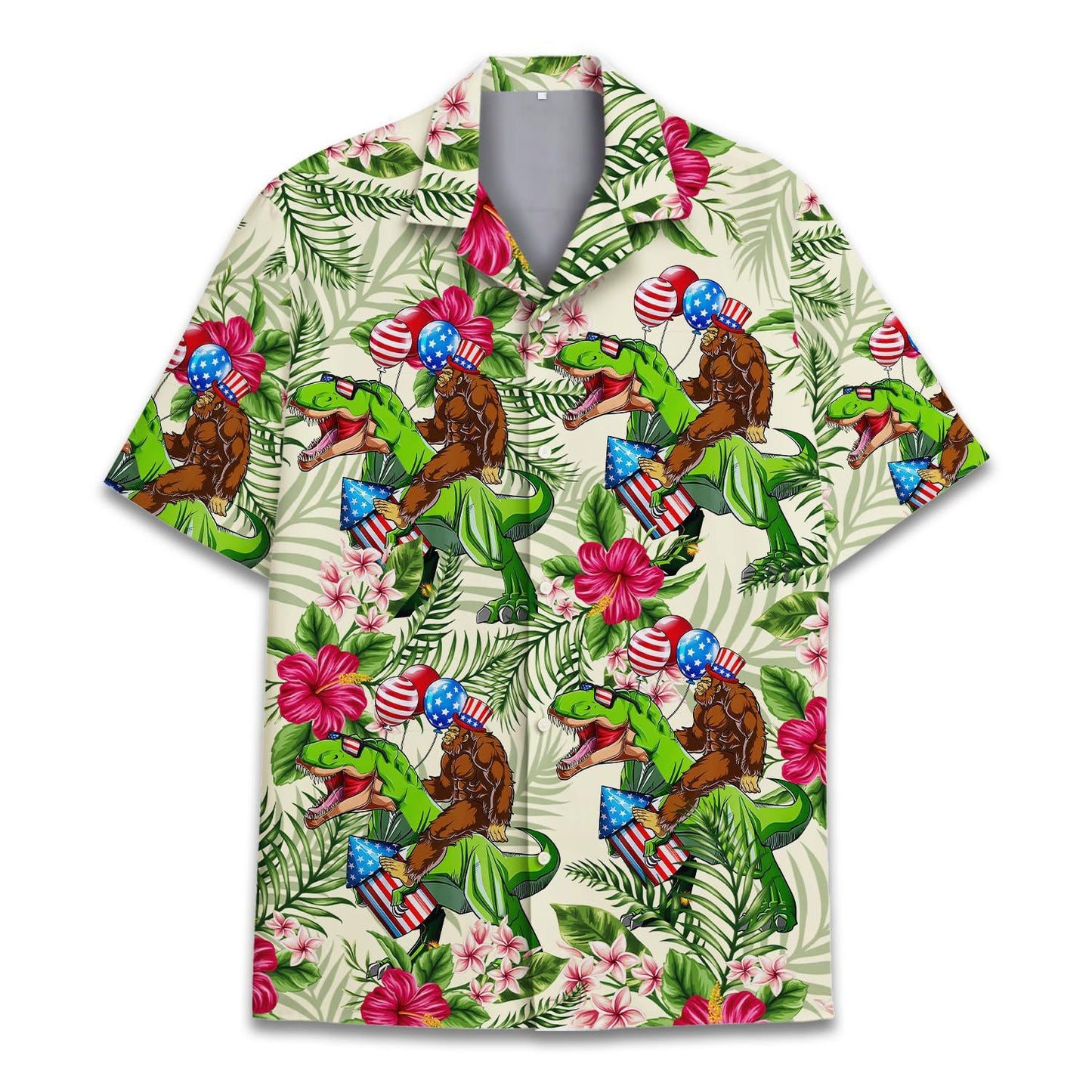 Printed Short Sleeve Retro Lapels Men's Shirt