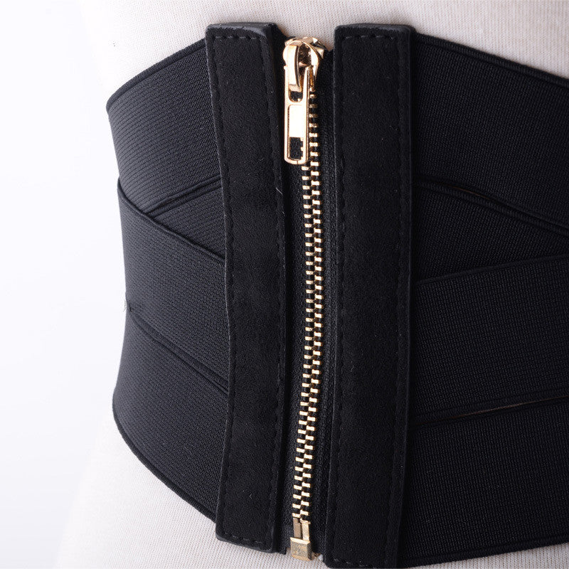Cross Elastic Waist Repair Tying Rope Wide Belt, Elastic Waistband For Ladies