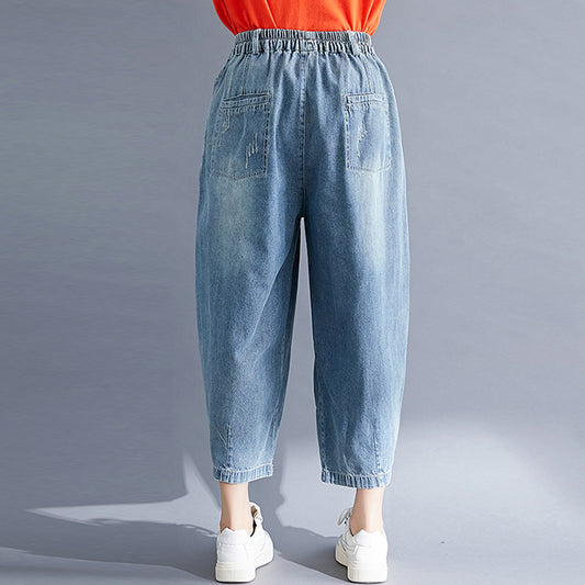 Retro Loose and Thin Nine-point Harem Pants