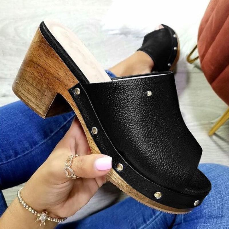 Thick-heeled Wedge-heel Platform Sandals Women's Shoes