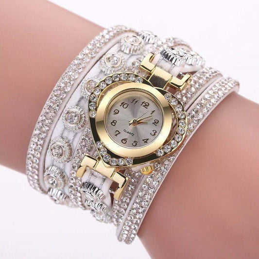 Personality Heart Shape With Diamond Dial Multi-color Bracelet