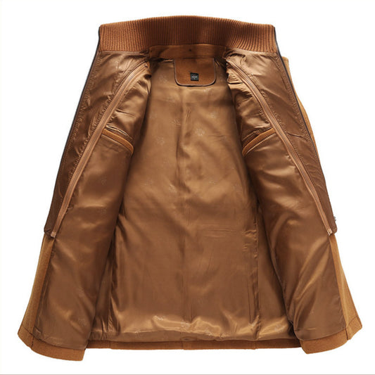Fashion Double Collar Standard Wool Coat Men's Jacket
