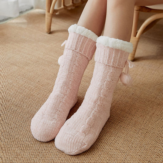 Women's thickened plus velvet floor socks