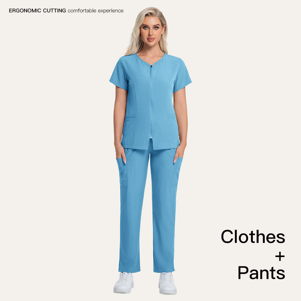 Separate Scrub Suit With Short Sleeves