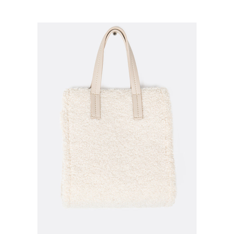 Ladies Shoulder Bag Portable Lamb Hair Bag Women