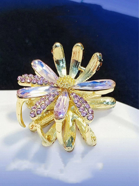 Diamond Flower Hairpin Lady All-match Small Grab Clip