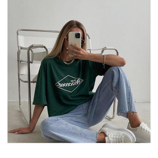 Women's Pure Cotton Dark Green White