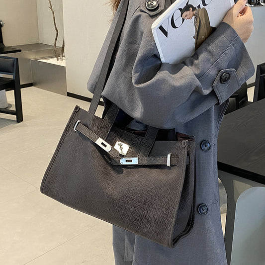 Genuine Leather Women's Large Capacity Portable Crossbody Shoulder Bag