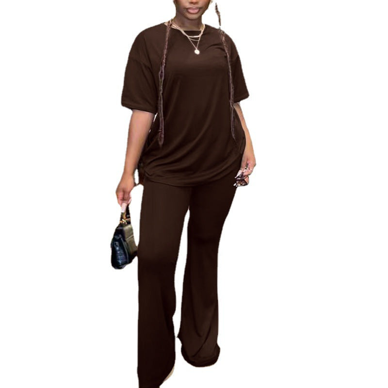 Long Wide-leg Pants Elegant Commute Two-piece Set