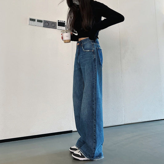 Dame Wide-leg Jeans Løse Høj Talje