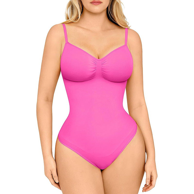 Women's Solid Color Open Seamless Waist Slimming And Hip Lifting Jumpsuit