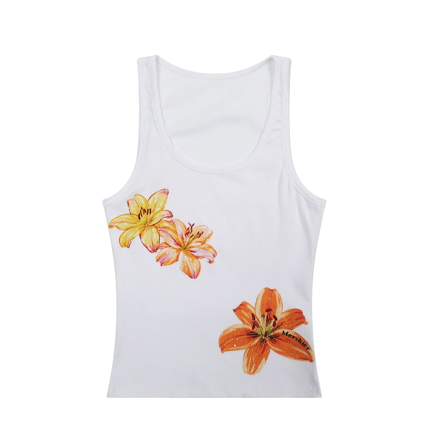 American Hot Girl Floral Print I-shaped Camisole
