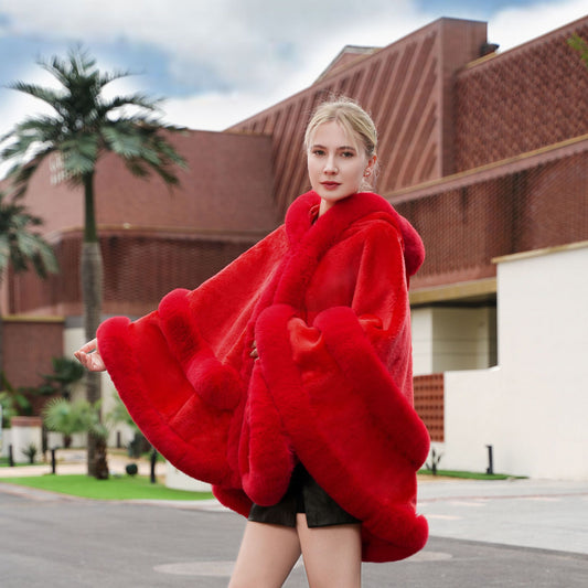 Fur Knitted Solid Color Cheongsam Formal Dress Outer Shawl