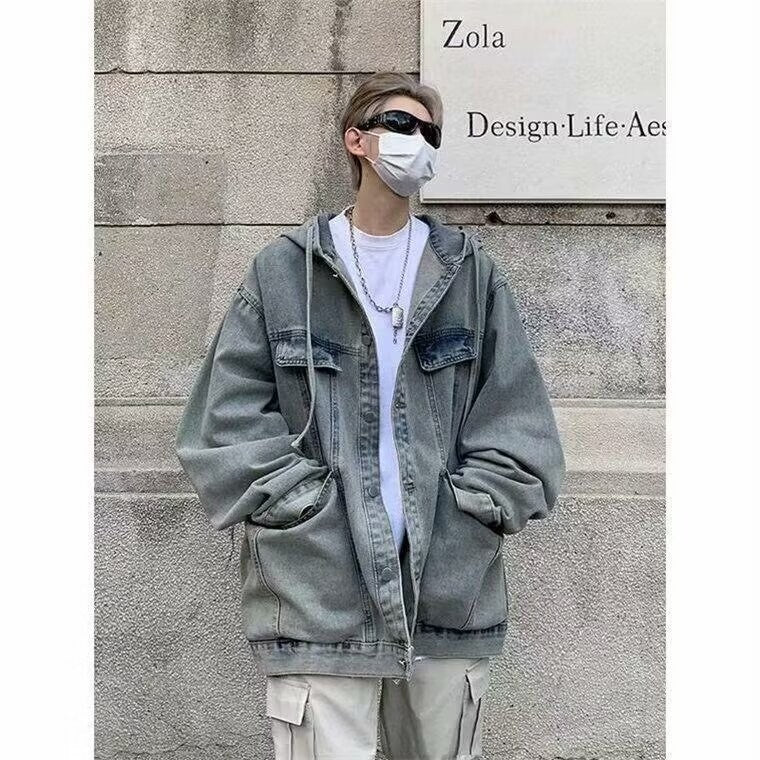 Autumn High-grade Pu Handsome Denim Coat For Men And Women