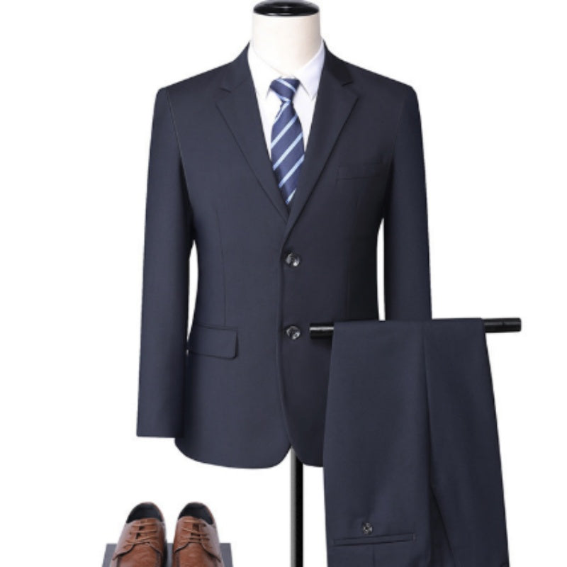 Dark Green Suit Suit Men's Three-piece Suit Korean Slim Suit Business