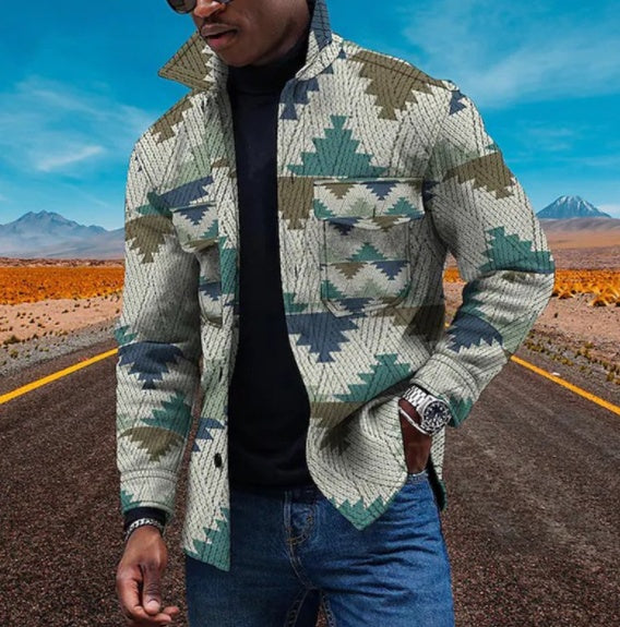 Diamond 3d Digital Printed Loose Jacket
