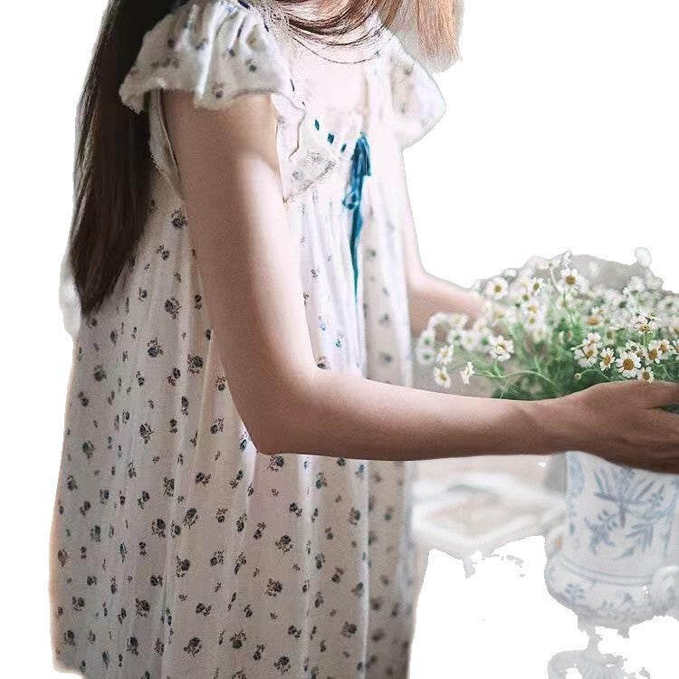 Womens Retro Rose Floral Sweet & Cute Loose Dress For Girls Perfect For Outdoors