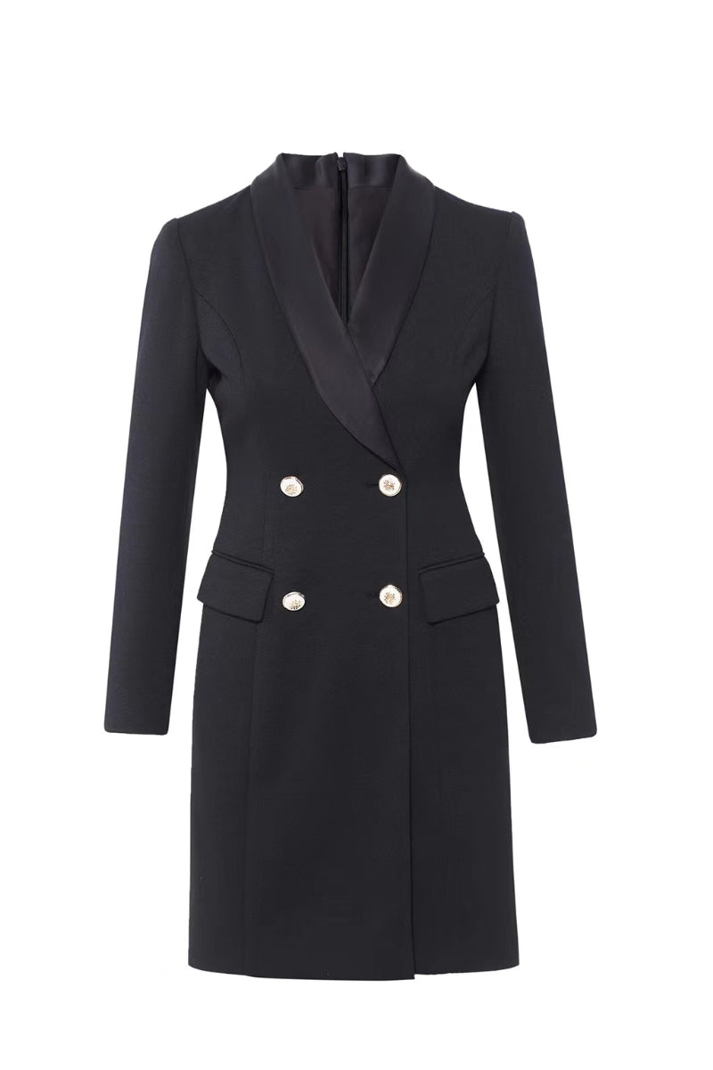 Autumn And Winter Wool Temperament Waist-controlled Long Sleeve Suit Skirt