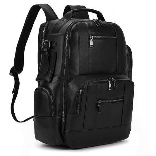 Crazy Horse Leather Multifunctional Backpack Genuine Leather Large Capacity