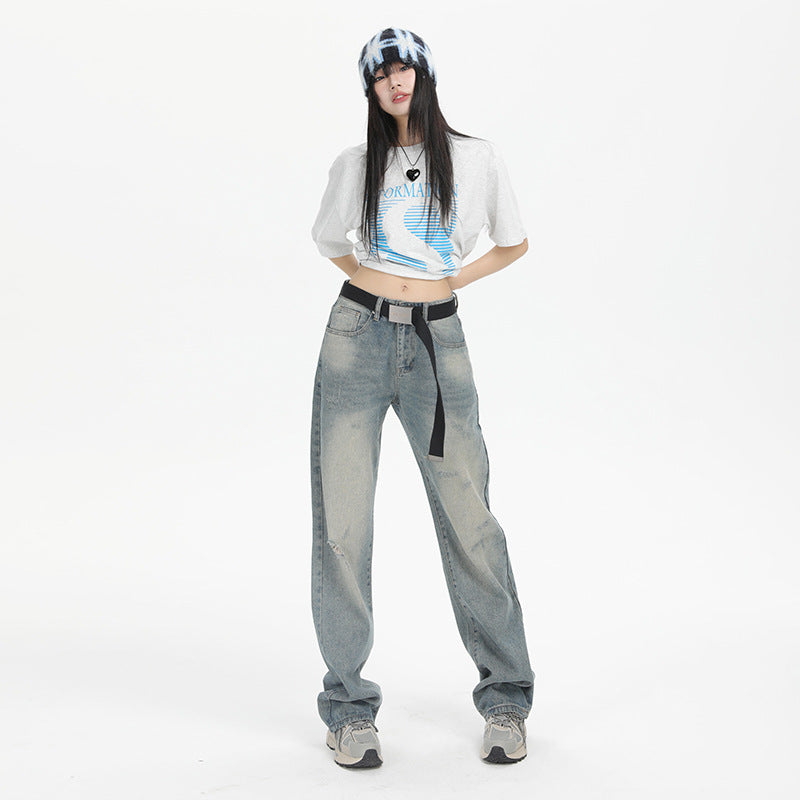 Women's Loose Drooping Wide Leg Mop Pants