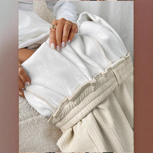 Fashionable Corduroy Plush Women's Trousers