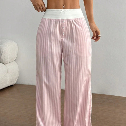 Casual Loose Striped Wide-leg Casual Pants