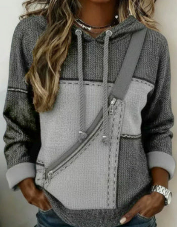 Womens Long-sleeve Hooded Printed Hoodie Top