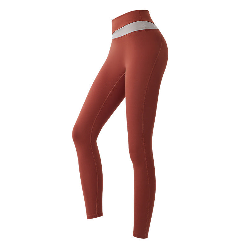 Women's V-shaped Contrast Color Hip Lift Sweatpants