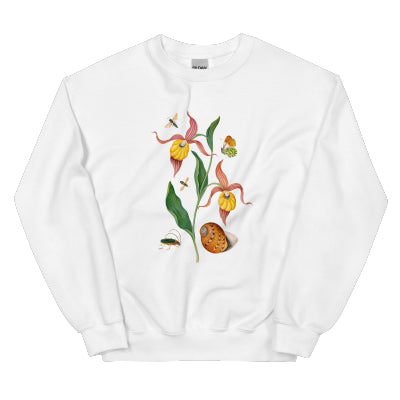 Orchid Flower And Friends Sweatshirt European American Fashion Floral Print Crew Neck Autumn Winter Sweater