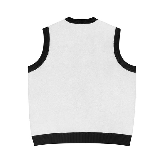 Jacquard Strikket Sweatervest med V-hals
