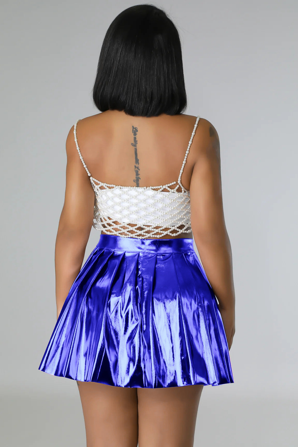 Fashion Ice Silk Bronzing Pleated Skirt