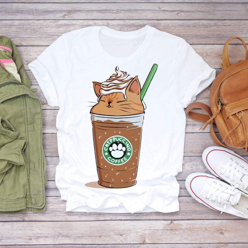 Women's Fashionable Printed Short-sleeved T-shirt