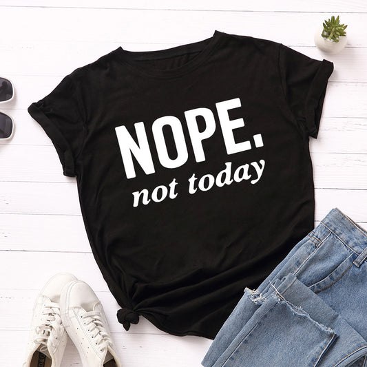 Women's Letter Loose Round Neck Short Sleeve T-Shirt