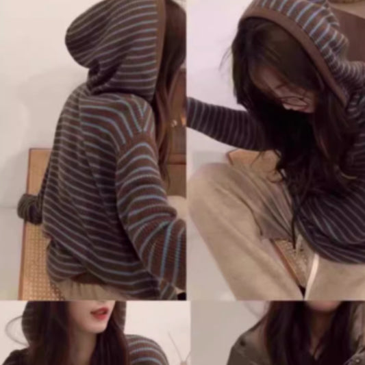Loose Soft And Lazy Style Knitted Sweater Jacket For Women