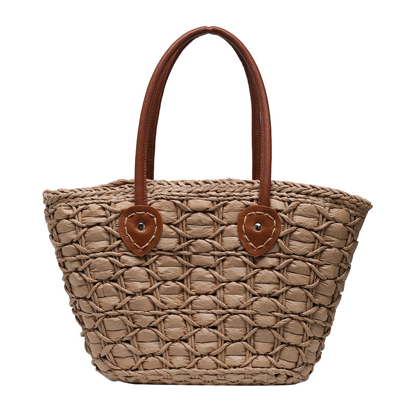 Fashionable One-shoulder Large-capacity All-match Straw Basket Bag