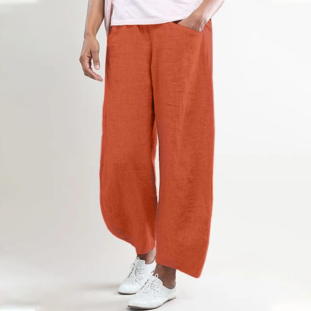 Women's Fashion Solid Color Loose Casual Wide Leg Pants Trousers