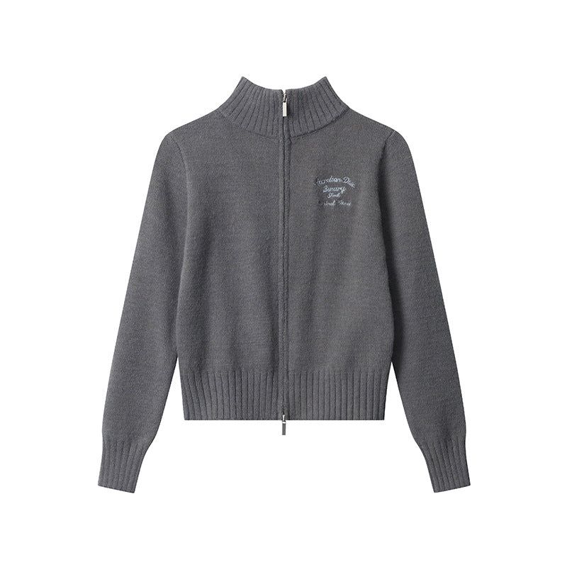 Short Hot Girl Letter Embroidery Solid Color Fashion Brand Sweater