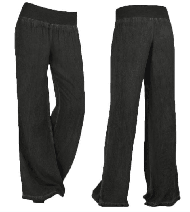 Women's Casual Denim Wide-leg Pants