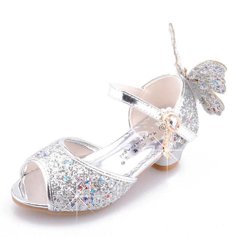 Girls Bowknot Soft Sole Low Heel Dance Shoes