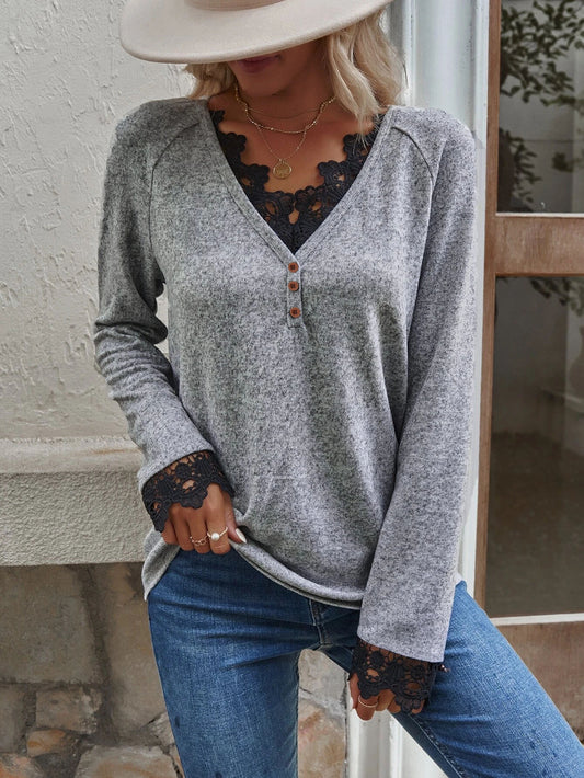 Women's Patchwork Knit Top T-Shirt