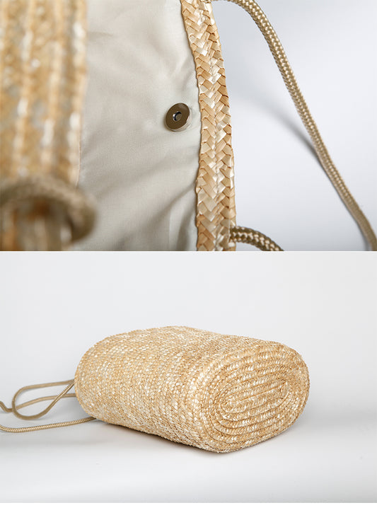 French Style Retro Large Capacity Straw Bag