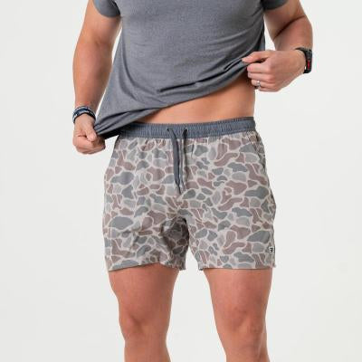 Elastic Digital Printing Camouflage Pocket Shorts