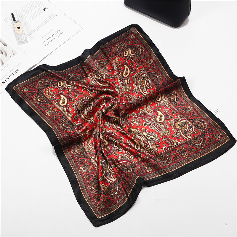 Scarf Silk Satin Turban Ladies Square Small Bag Bohemian Turban
