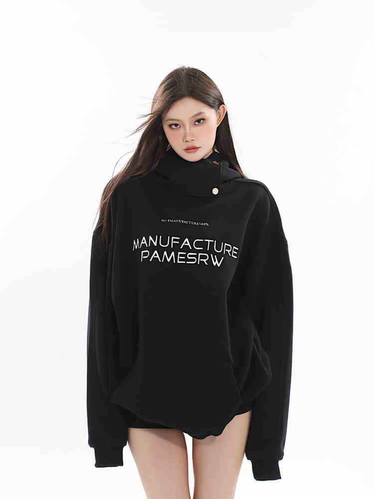 Fløjlsforet løs pullover hoodie til par