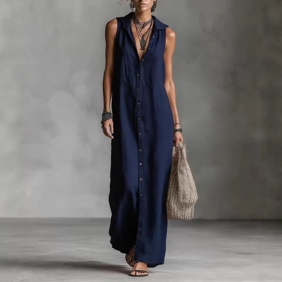 Sleeveless Long Dress Women's One-piece Dress