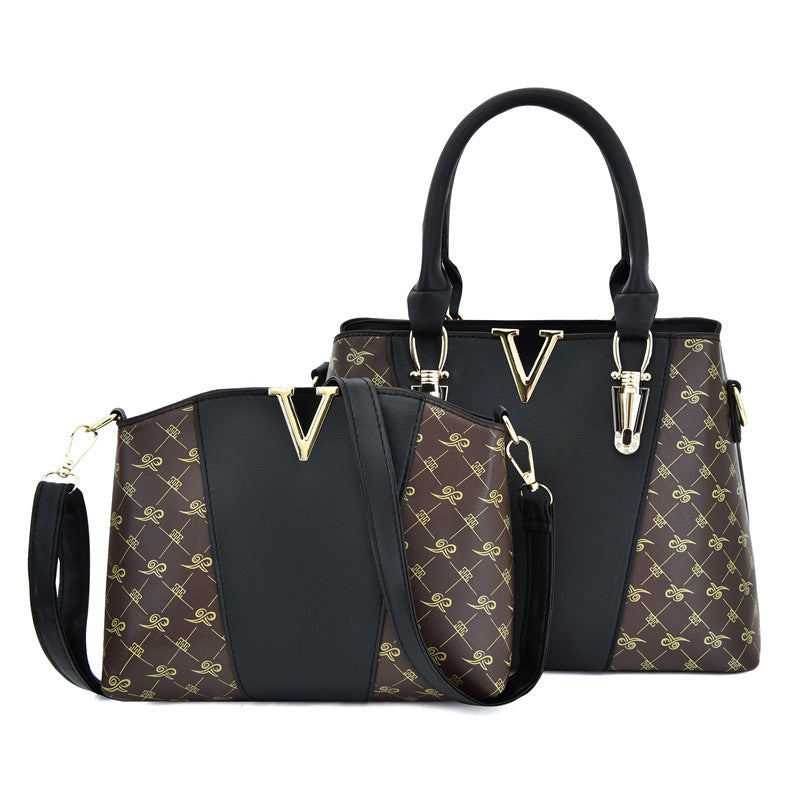 Fashion Handbag Hit Color Printing One Shoulder Messenger Bag