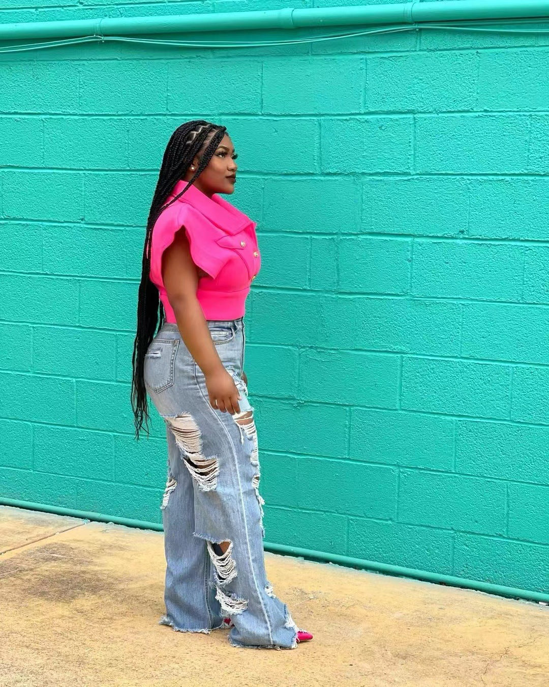 Damemode Brændte Ripped Jeans